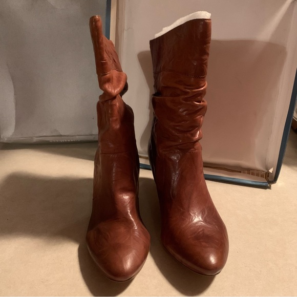 Jessica Simpson Brown Leather Slouch Boots - Picture 9 of 9